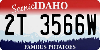 ID license plate 2T3566W