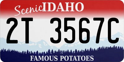 ID license plate 2T3567C