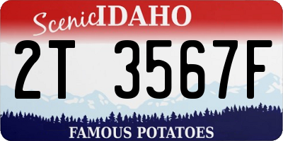 ID license plate 2T3567F