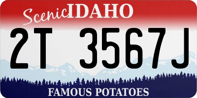 ID license plate 2T3567J