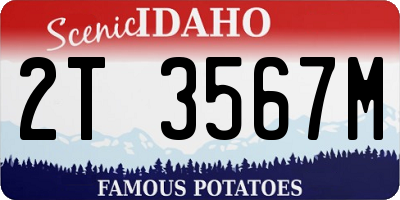 ID license plate 2T3567M