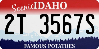 ID license plate 2T3567S