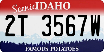 ID license plate 2T3567W