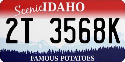 ID license plate 2T3568K