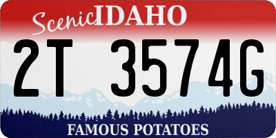 ID license plate 2T3574G