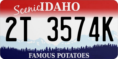 ID license plate 2T3574K