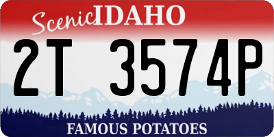 ID license plate 2T3574P