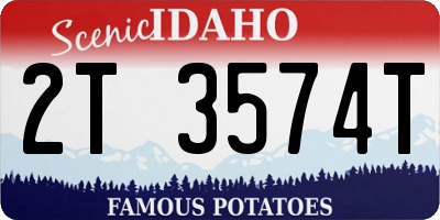 ID license plate 2T3574T