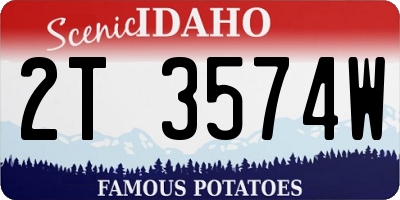 ID license plate 2T3574W