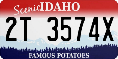 ID license plate 2T3574X