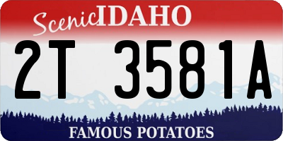 ID license plate 2T3581A