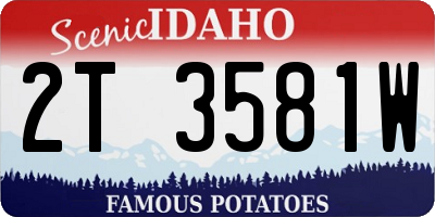 ID license plate 2T3581W