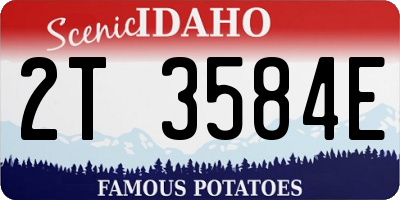 ID license plate 2T3584E