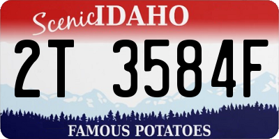 ID license plate 2T3584F