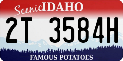 ID license plate 2T3584H