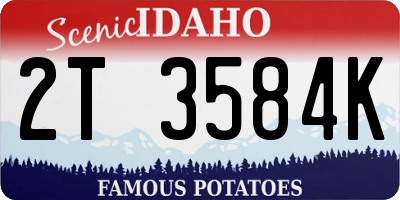 ID license plate 2T3584K