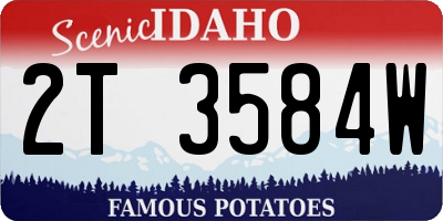 ID license plate 2T3584W