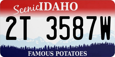 ID license plate 2T3587W