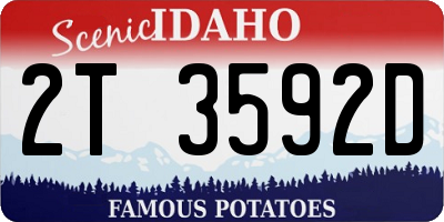 ID license plate 2T3592D