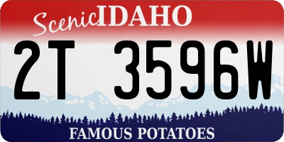 ID license plate 2T3596W