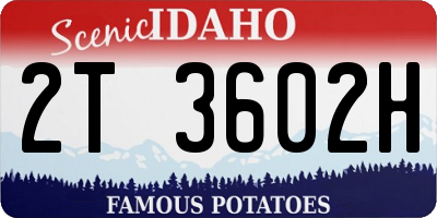 ID license plate 2T3602H