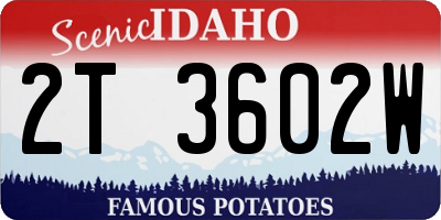 ID license plate 2T3602W