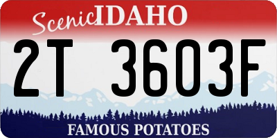 ID license plate 2T3603F