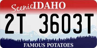 ID license plate 2T3603T