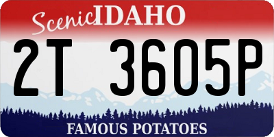 ID license plate 2T3605P