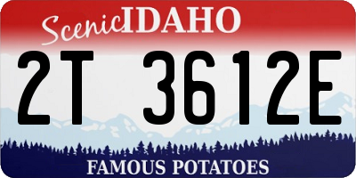 ID license plate 2T3612E