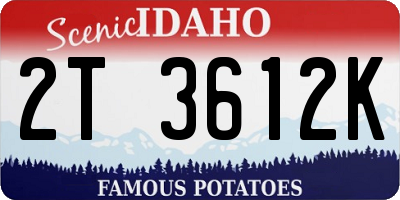 ID license plate 2T3612K