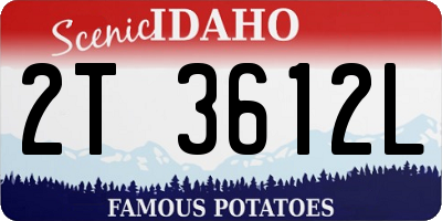 ID license plate 2T3612L