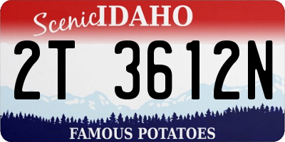 ID license plate 2T3612N