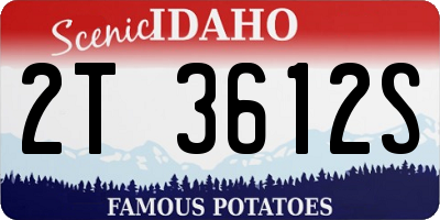 ID license plate 2T3612S