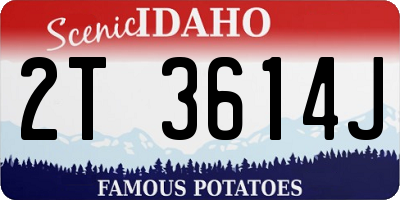 ID license plate 2T3614J