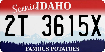 ID license plate 2T3615X