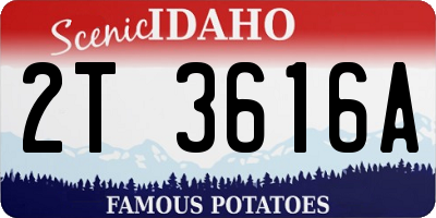 ID license plate 2T3616A