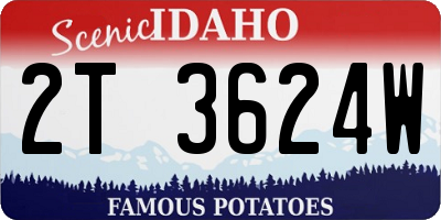 ID license plate 2T3624W