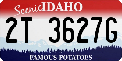 ID license plate 2T3627G