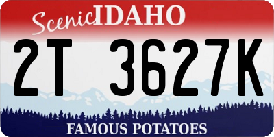 ID license plate 2T3627K