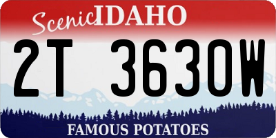 ID license plate 2T3630W