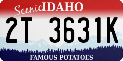 ID license plate 2T3631K