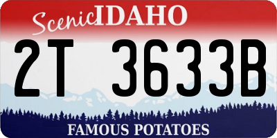 ID license plate 2T3633B