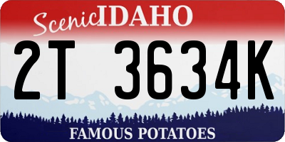 ID license plate 2T3634K