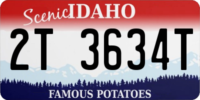 ID license plate 2T3634T