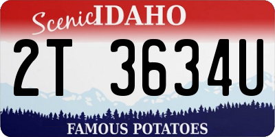 ID license plate 2T3634U