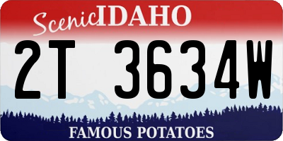 ID license plate 2T3634W