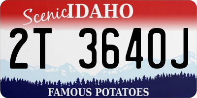 ID license plate 2T3640J