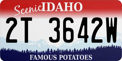 ID license plate 2T3642W