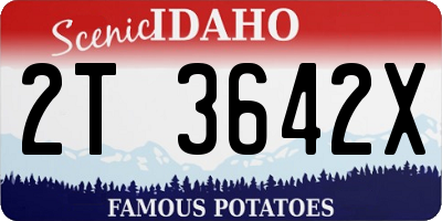 ID license plate 2T3642X